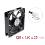 DeLOCK Axial Fan 48 V DC, 120 x 120 x 25 mm with 2 pin fan connector female black