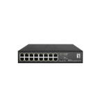 LevelOne GES-2216 network switch Managed L2 Gigabit Ethernet (10/100/1000) Black