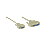 InLine null modem cable DB9 female / DB25 female grey 2m
