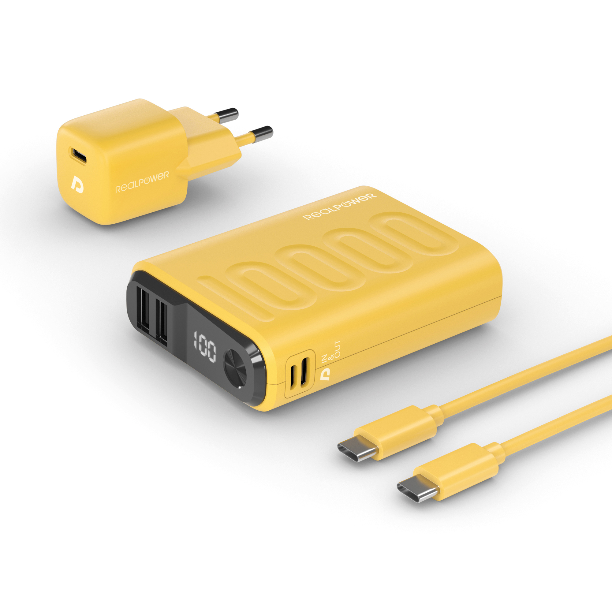 Image of RealPower PB-10000 Lithium Polymer (LiPo) 10000 mAh Yellow