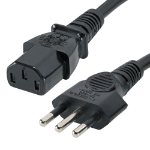 Cablenet 2m Italian Plug - IEC C13 Black PVC 0.75mm Power Leads