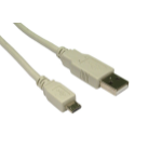 Cables Direct CDL-160BG USB cable 1.8 m USB 2.0 USB A Micro-USB B Beige