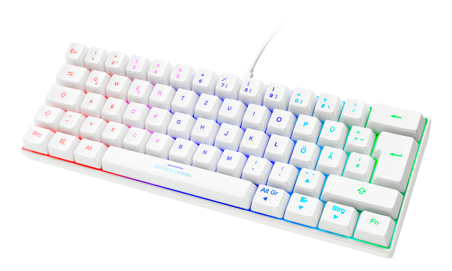 Deltaco Gaming GAM-075-W-DE keyboard USB QWERTZ German White