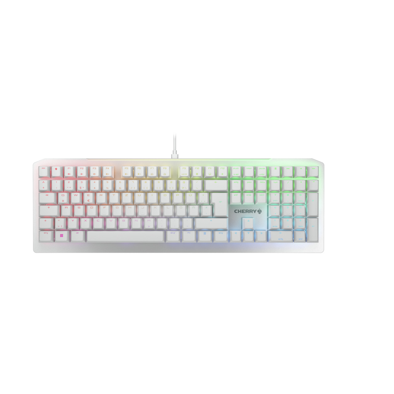 Image of CHERRY MV3.0 RGB keyboard USB QWERTZ German Silver, White