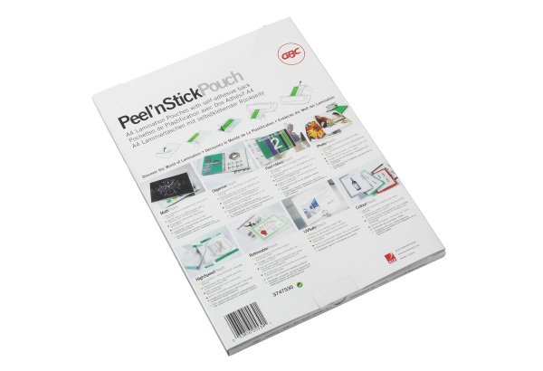 Image of GBC Peel`n Stick Laminating Pouches A4 2x100 Micron Gloss (100)