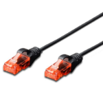 FDL SLIM 1M CAT.6 UTP LSZH PATCH CABLE CABLE - BLACK (SNAGPROOF)