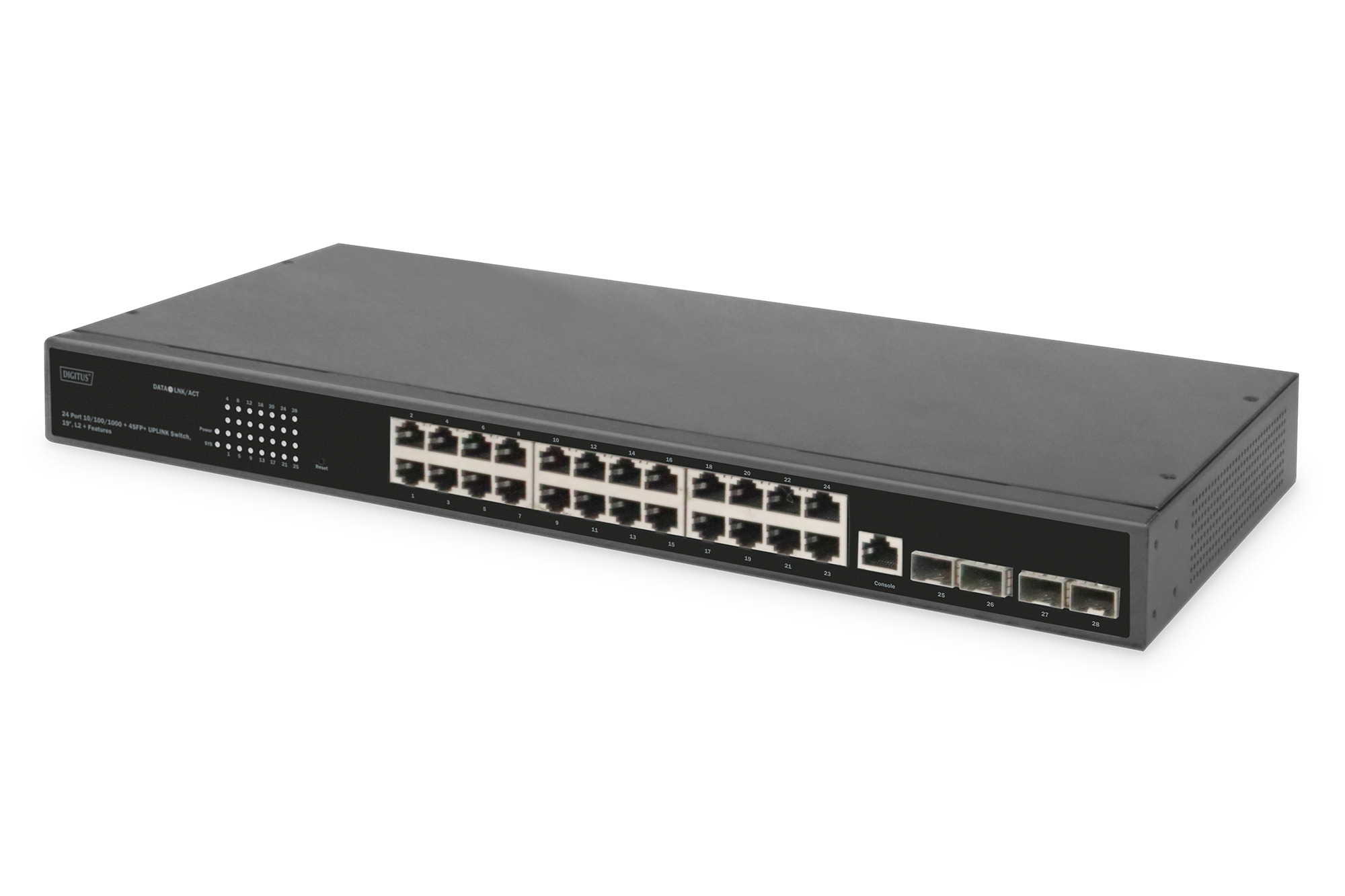 Digitus 24 Port 10/100/1000 + 4SFP+ UPLINK Switch, 19", L2+ Features