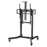 Manhattan Motorised Trolley Mount Stand for TV & Monitors, For screens: 60" to 100",VESA compatibility:all between 200x200 to 800x600mm -check the dimensions of the four mounting holes on back of screen to ensure it fits,Max 120kg,Height 1100 to 1600mm,LF