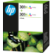 HP Paquete de 2 cartuchos de tinta Original 301XL tricolor de alta capacidad