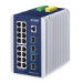PLANET IP30 Industrial L3 16-Port Managed Gigabit Ethernet (10/100/1000) Aluminium, Blue