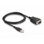 DeLOCK 64222 tussenstuk voor kabels USB 2.0 Type-A serial RS-232 DB9 Zwart