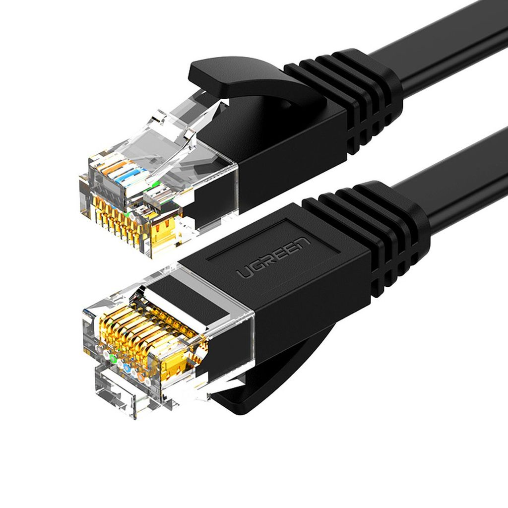 92310 UGREEN flat LAN Ethernet Cat6 cable, 15m - Black
