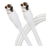 Maplin F Type Male to F Type Male TV Satellite Aerial Coaxial Cable White - 1.5m