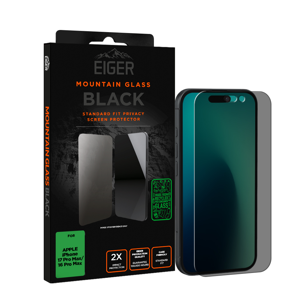 Eiger VERRE TREMPE PREMIUM 2.5D PRIVACY POUR APPLE IPHONE 16 PRO MAX /