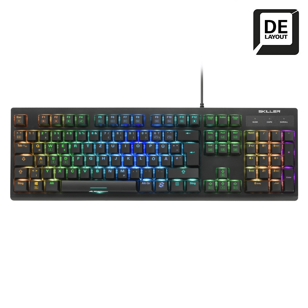 Image of Sharkoon SKILLER SGK30 keyboard USB QWERTZ German Black