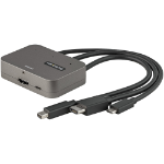 StarTech.com CDPHDMDP2HD video cable adapter 10.6" (0.27 m) HDMI + USB HDMI + Mini DisplayPort + USB Type-C Black, Silver