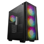 Deepcool MATREXX 55 MESH V4 Full Tempered Glass Side Panel ATX Case. Pre-Installed 3×140mm ARGB PWM Fans,  1×120mm ARGB, Up to 360mm