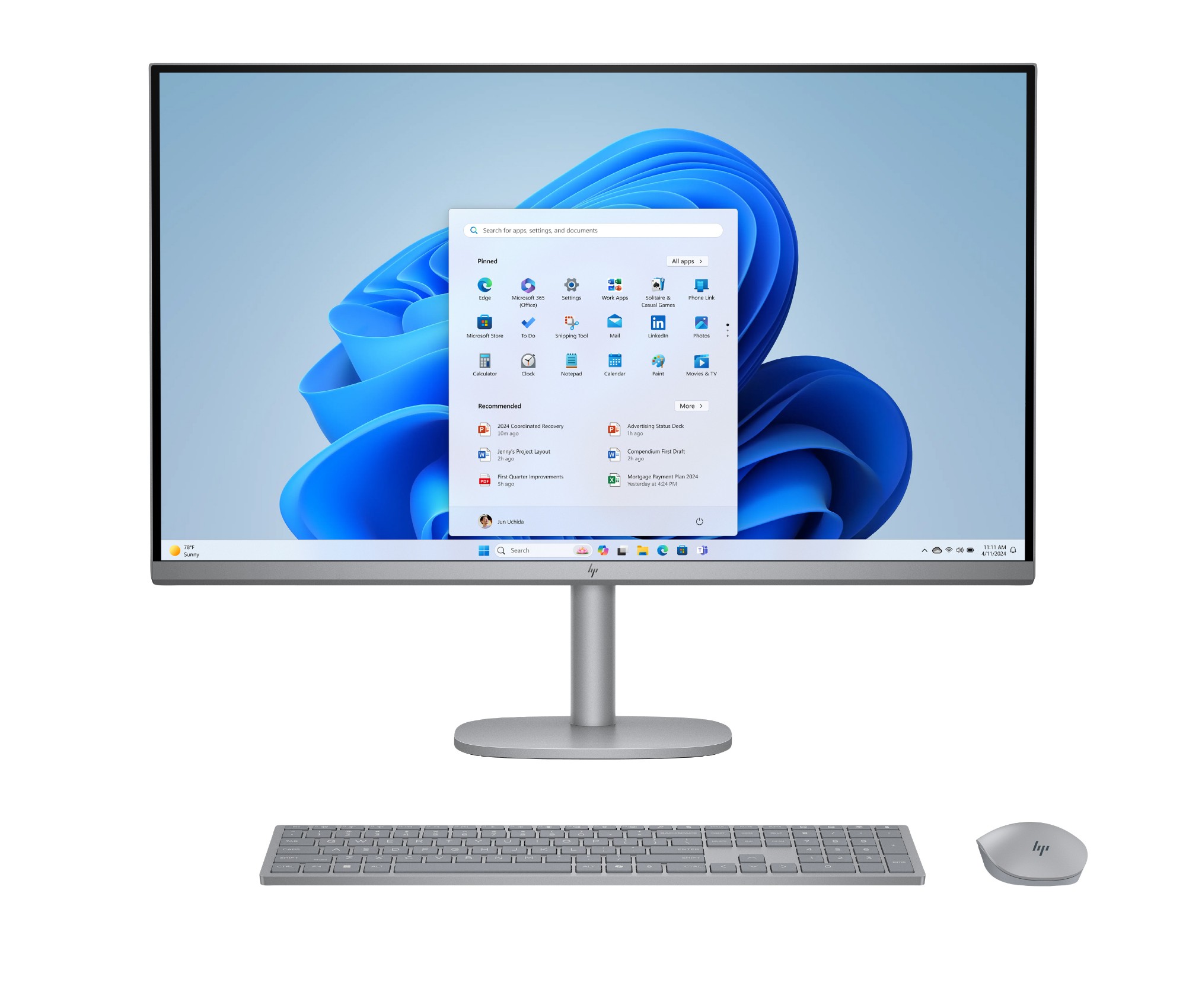 HP OmniStudio X 32-c0002na Intel Core Ultra 7 155H 80 cm (31.5") 3840 x 2160 pixels All-in-One PC 16 GB DDR5-SDRAM 1 TB SSD Windows 11 Home Wi-Fi 7 (802.11be) AI PC Silver