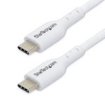 StarTech.com .com 2m (6.6ft) White USB-C Charging Cable, USB C Cable, USB 2.0 Type-C Laptop Charger Cord, 60W 3A Power Delivery, TPE Jacket, USB-C Data Transfer Cable, M/M - USB cable - 24 pin USB-C (M) to 24 pin USB-C (M) - USB 2.0 - 3 A - 2 m - USB Powe