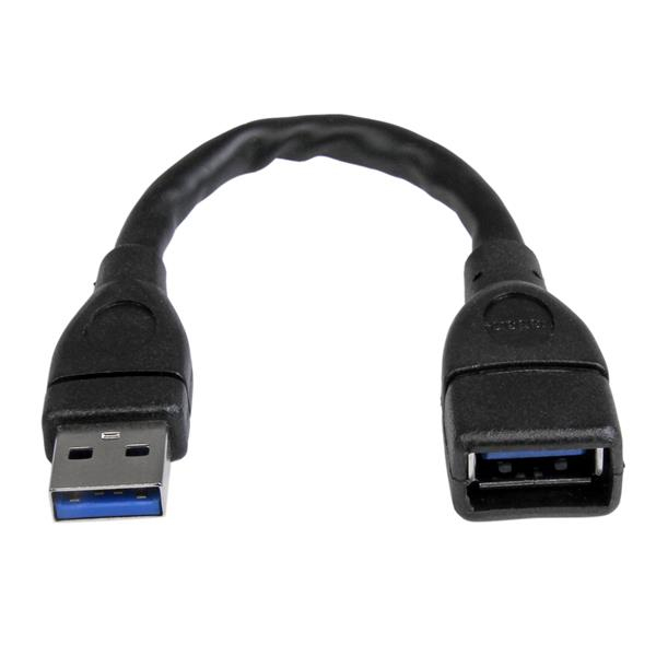 Image of StarTech.com USB 3.0 A-to-A extension cable - 6 in, black