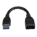 StarTech.com Cable de 15cm Extensor USB 3.0 - Alargador USB 3.0 SuperSpeed Negro
