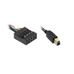 Overland-Tandberg 0.81m, 2x10pin/USB3.0-B USB cable USB 3.2 Gen 1 (3.1 Gen 1) USB B Black