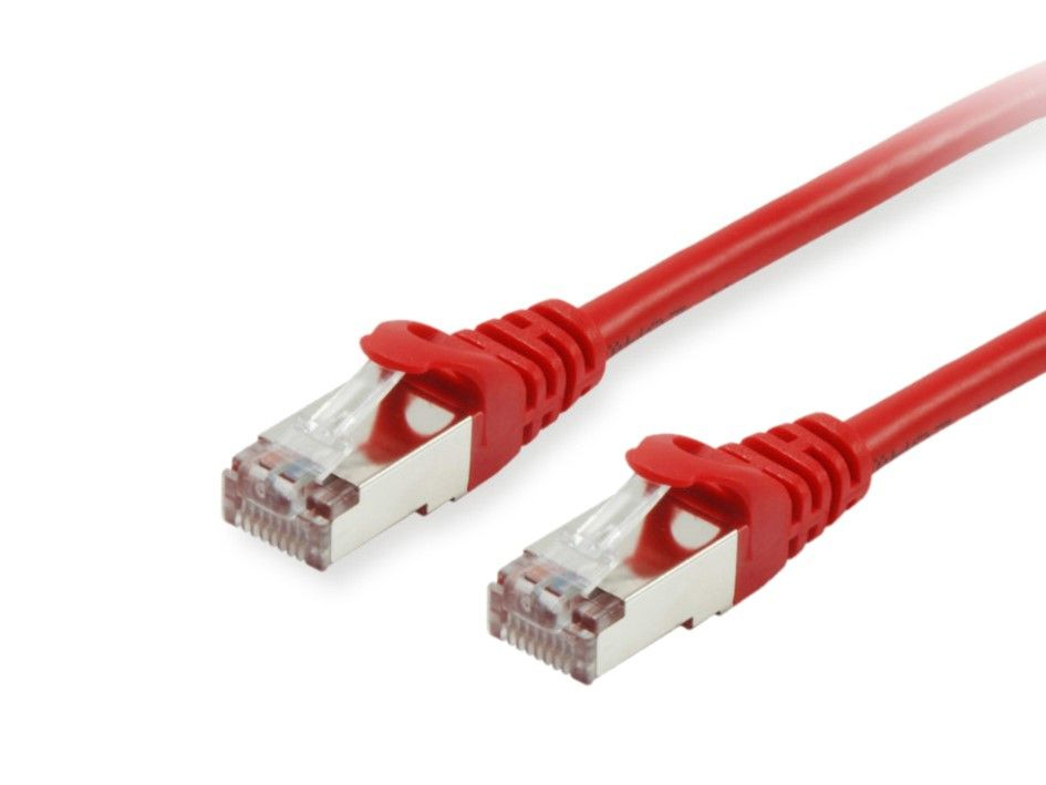 Photos - Cable (video, audio, USB) Equip Cat.6A S/FTP Patch Cable, 0.25m, Red 606501 
