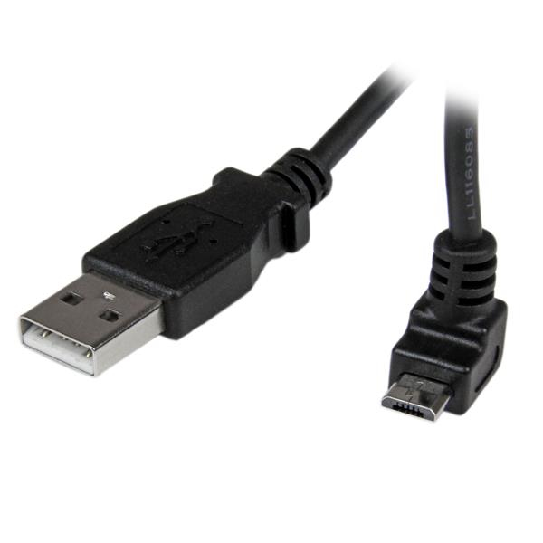 Image of StarTech.com 2m Micro USB Cable - A to Up Angle Micro B