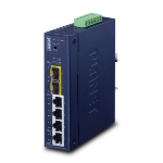 PLANET Industrial L2/L4 4-Port Managed L2/L4 Gigabit Ethernet (10/100/1000) Blue