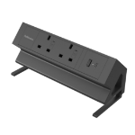 Fellowes Power Desk 2 Socket with 2 Power Sockets 1 USB-A & USB-C Ports Black