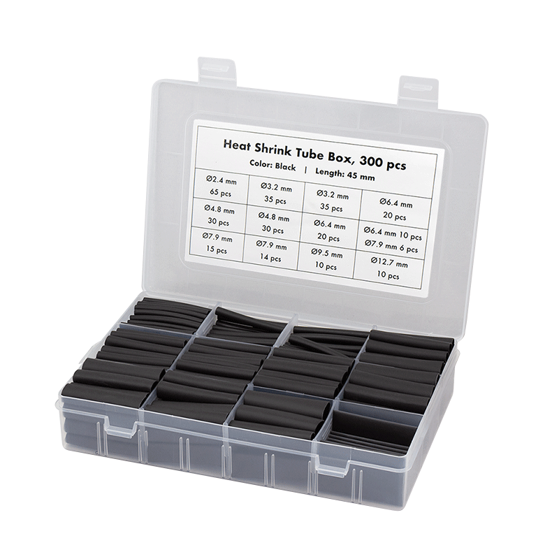 Logilink Black Shrink Tube Set. 300 Pcs. 45Mm Length. 3:1 Shrink Ratio. Blac