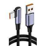 JLC CA90 USB (Male) to Type C (Male) 90-degree Braided Cable – 2M – Black