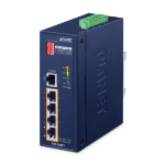 PLANET | ISW-504PT | Industrial DIN rail Unmanaged 5-Port with 4 x 10/100BASE-TX PoE+ ports Fast Ethernet (10/100) Blue