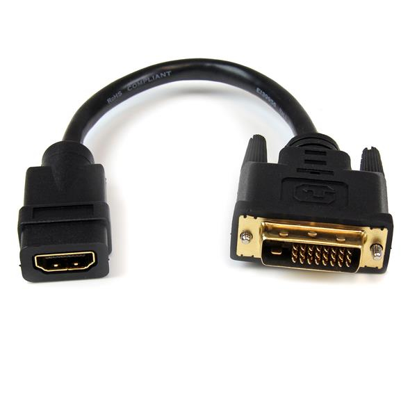 Image of StarTech.com 8in HDMI to DVI-D Video Cable Adapter - HDMI Female...