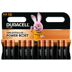 Duracell AA Plus Alkaline 150% Extra Life Power Boost 1.5V Pack of 10