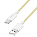 LogiLink USB 2.0 Type-C cable, C/M to A/M, nylon jacket, 60W, yellow, 1.5 m