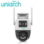 UNIARCH Cámara IP PTZ Wifi Uniarch (Uho-P2S-M33F34) 3MP+3MP / Lente Fijo / IR30M / MicroSD 512GB / Micrófono + Altavoz / IP66 / Ultra265 / Exterior -