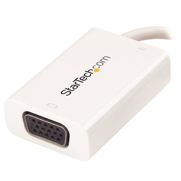 StarTech.com USB C to VGA Adapter with Power Delivery - 1080p USB Type-C to VGA Monitor Video Converter w/ Charging - 60W PD Pass-Through - Thunderbolt 3 Compatible - White