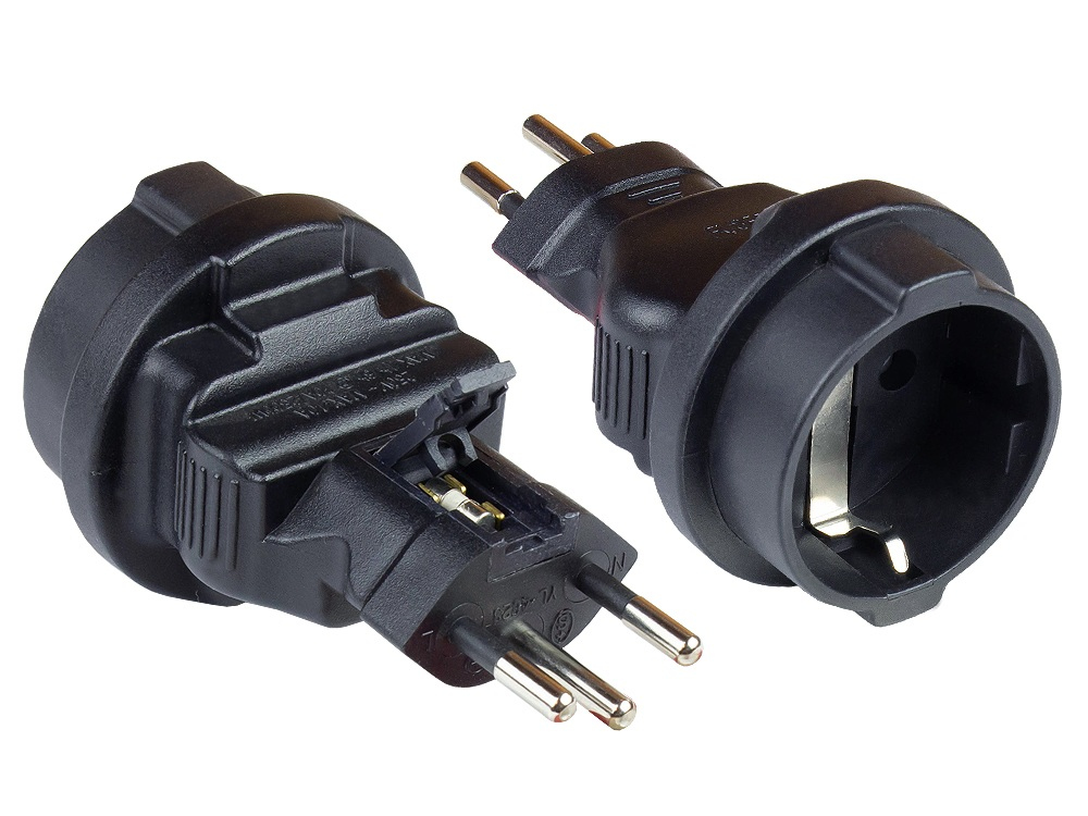 Alcasa PA-6002S power plug adapter Type J (CH) Type F Black