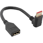 InLine DisplayPort 1.4 adapter cable M/F, 8K4K, upward angled, black/gold