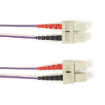 Black Box OM1 62.5/125 Multimode Fiber Optic Patch Cable - OFNR PVC, SC-SC, Purple, 1-m (3.2-ft.)