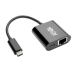 Tripp Lite U436-06N-GB-C USB-C to Gigabit Network Adapter with USB-C PD Charging - Thunderbolt 3, Black