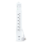 CyberPower CSP604UCW surge protector White 6 AC outlet(s) 125 V 48" (1.22 m)