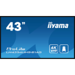iiyama LH4354UHS-B1AG Signage Display Digital signage flat panel 108 cm (42.5") LCD Wi-Fi 500 cd/m² 4K Ultra HD Black Built-in processor Android 11 24/7