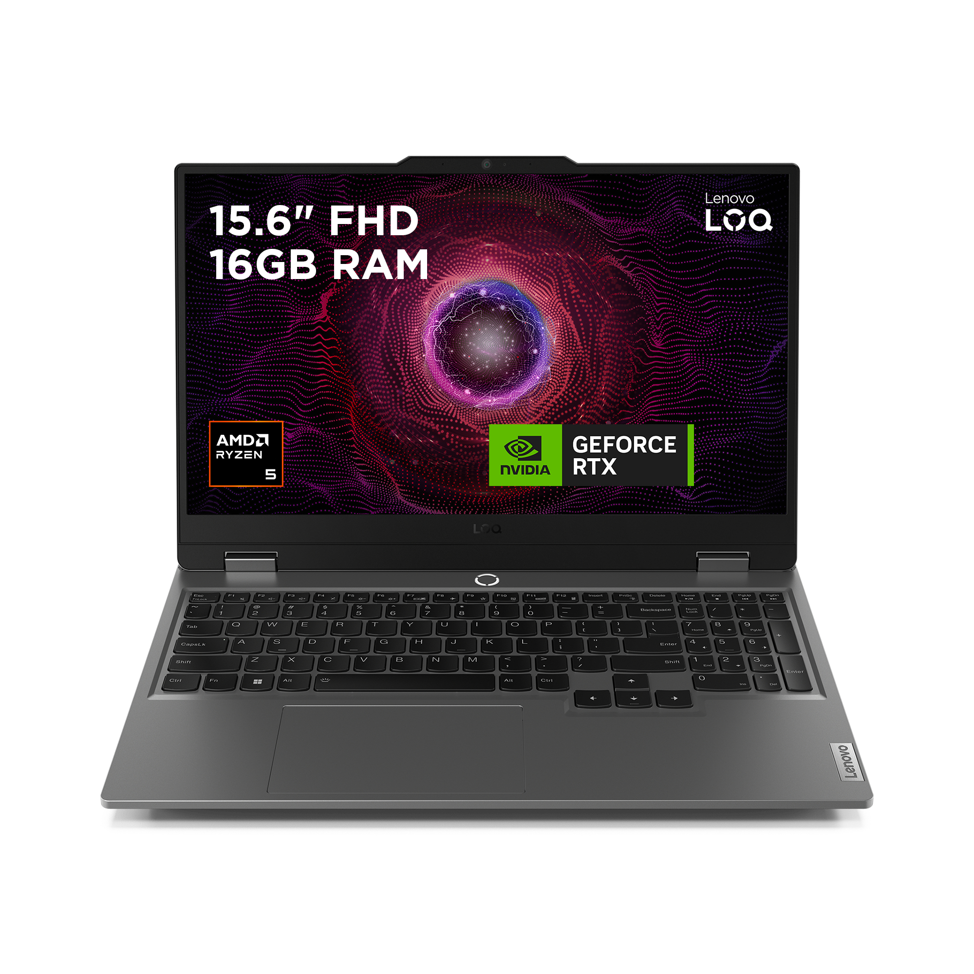 Lenovo LOQ 15AHP10 AMD Ryzen™ 5 220 Laptop 39.6 cm (15.6") Full HD 16 GB DDR5-SDRAM 512 GB SSD NVIDIA® GeForce RTX™ 5050 Wi-Fi 6 (802.11ax) Windows 11 Home English Grey