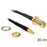 DeLOCK 88580 coaxial cable 0.2 m SMA MMCX Black