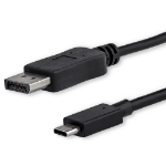 StarTech.com 6ft/1.8m USB C to DisplayPort 1.2 Cable 4K 60Hz - USB-C to DisplayPort Adapter Cable HBR2 - USB Type-C DP Alt Mode to DP Monitor Video Cable - Works w/ Thunderbolt 3 - Black