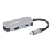 Manhattan USB-C Dock/Hub, Ports (x3): HDMI, USB-A and USB-C, With Power Delivery (100W) to USB-C Port (Note additional USB-C wall charger and USB-C cable needed), HDMI: 4k@60Hz, USB-A: 5 Gbps USB 3.2 Gen1 aka USB 3.0, Universal for all devices, Cable 11cm