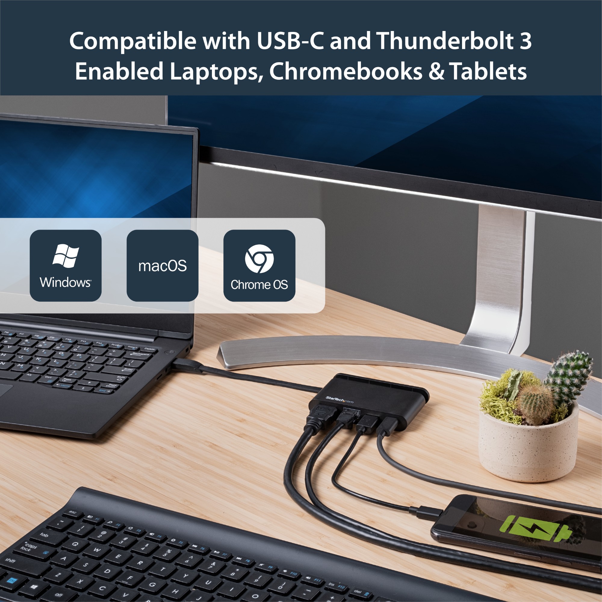 StarTech-com-USB-C-Multiport-Adapter---Portable-USB-C-Dock-with-4K-HDMI---100W-PD-3-0-Pass-Through--1x-USB-A--1x-USB-C--GbE---Thunderbolt-3---USB-Type-C-Laptop-Travel-Dock---Mac---Windows