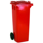 VFM 2 WHEEL REFUSE CONTAINER RED 360L